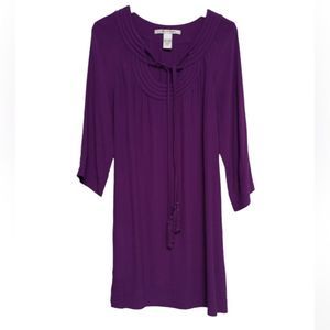 Diane von Furstenberg Purple Tassel Rayon Dress, size 8